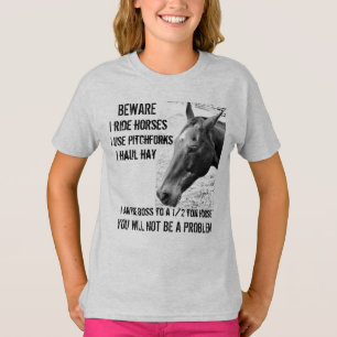 ATTENTION - JE MARCHE LES CHEVAUX - T-shirt DE FIL
