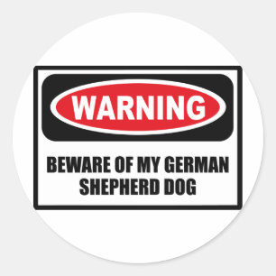 ATTENTION MÉFIEZ DE MON Sticker CHIEN ALLEMAND SHE