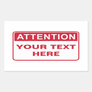 Attention Sign, template, Rechteckiger Aufkleber
