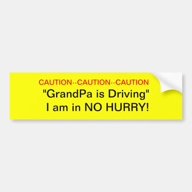 Attention Sticker de pare-chocs GrandPa (Devant)