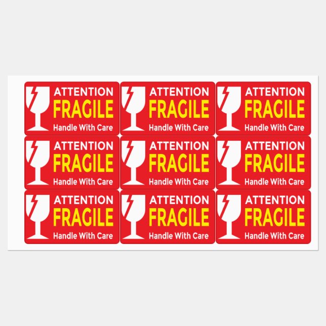 Attention Stickers Fragile - Handle Avec navire de (Feuille)