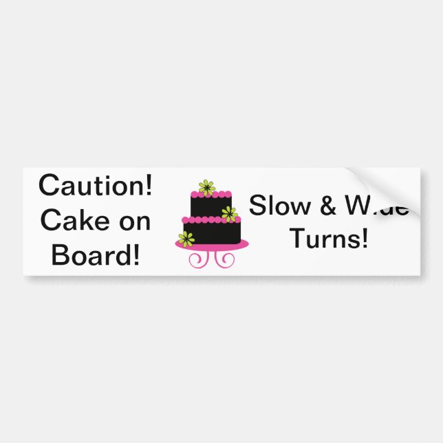 Attention ! Stickers pare-chocs Gâteau à bord (Devant)