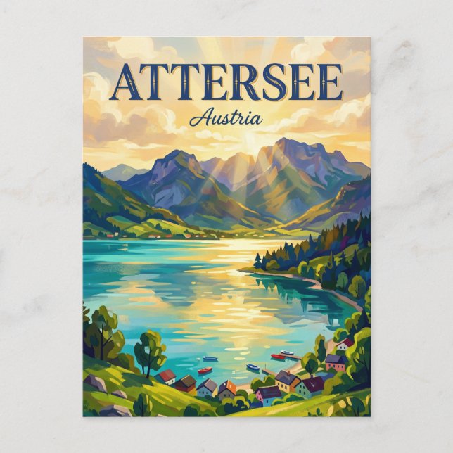 Attersee Österreich Postkarte (Vorderseite)