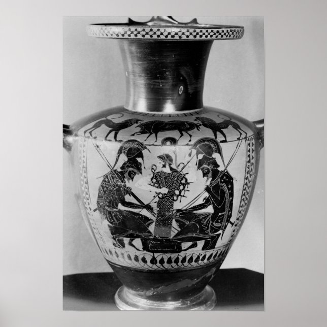 Attic schwarze Figur Hydra Poster (Vorne)