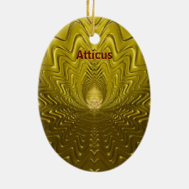 ATTICUS ~ EASTER EGG ~ FRAKTAL Gold Ripples ~ Keramik Ornament