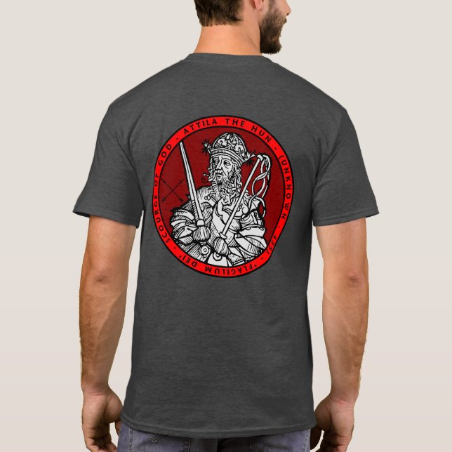Attila das Hunne-Porträt-Siegel-Shirt T-Shirt (Rückseite)