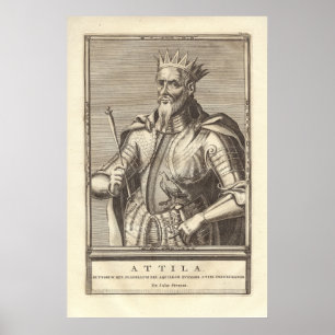 Attila der Hunne, Plage des Gottes, vom antiken Poster