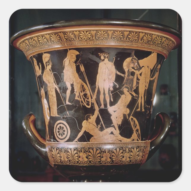 Attische Eiskalyxkrater Quadratischer Aufkleber (Vorderseite)