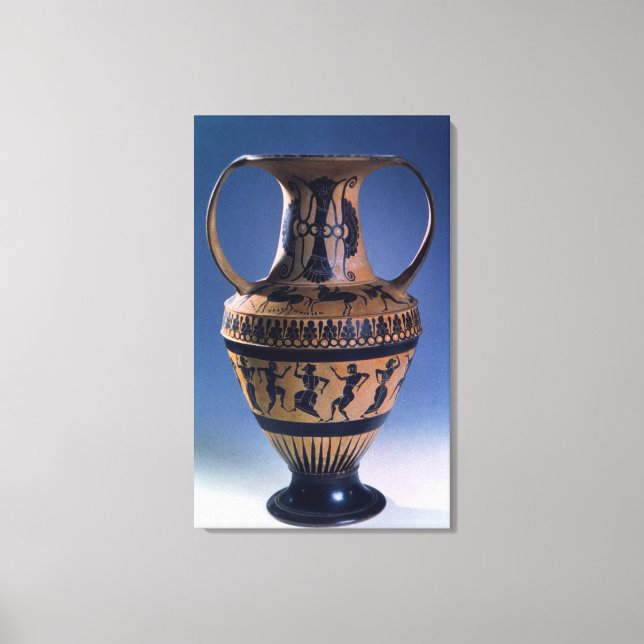 Attische schwarze Figur Amphora mit Tänzerin, c.53 Leinwanddruck (Vorderseite)