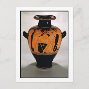 Attische Stronos mit roter Figur, die den Säugling Postkarte