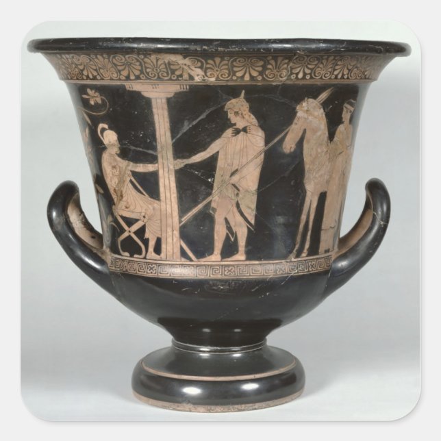 Attischer Kalyxkrater Quadratischer Aufkleber (Vorderseite)