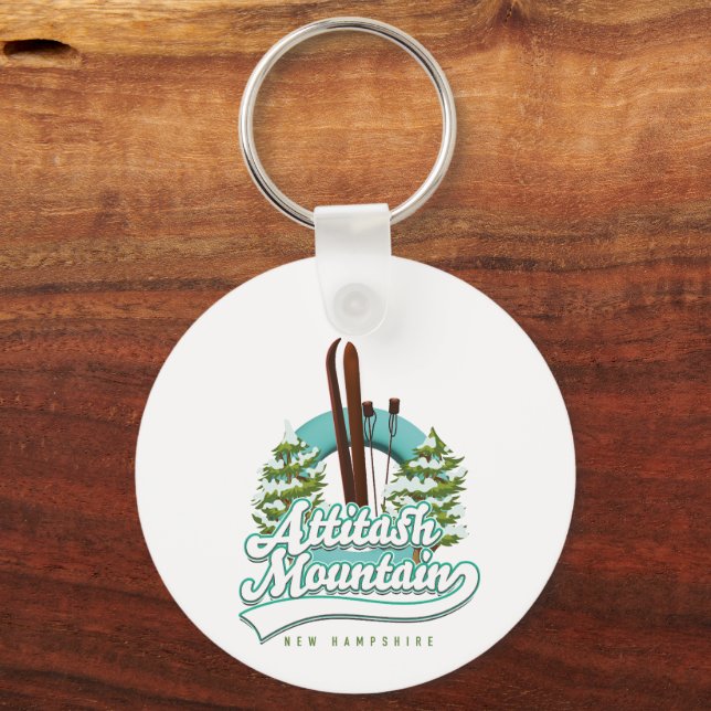 Attitash neues hampshire-Ski-Logo Schlüsselanhänger (Rückseite)