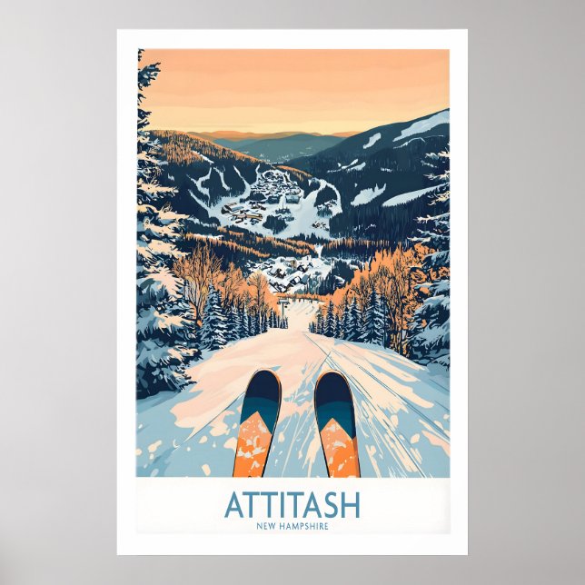 Attitash Ski Kunst Druck 1 Poster (Vorne)