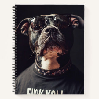 Attitude Dog in Sunglasses Notebook Notizbuch