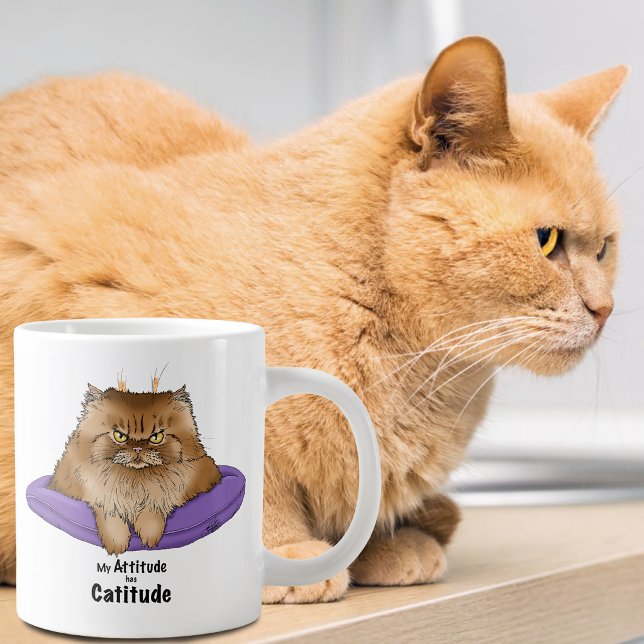 Attitude hat Katitude Jumbo-Tasse (Von Creator hochgeladen)