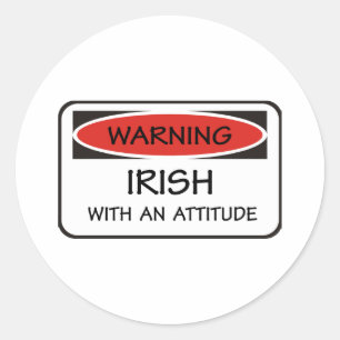 Attitude Irish Runder Aufkleber