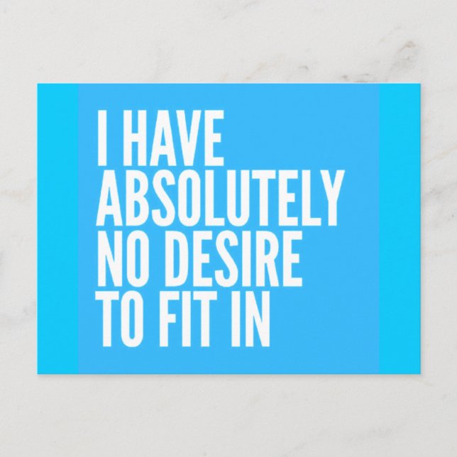 ATTITUDE MOTTO ICH HABE ABSOLUT KEINEN WUNSCH ZU P POSTKARTE (Vorderseite)