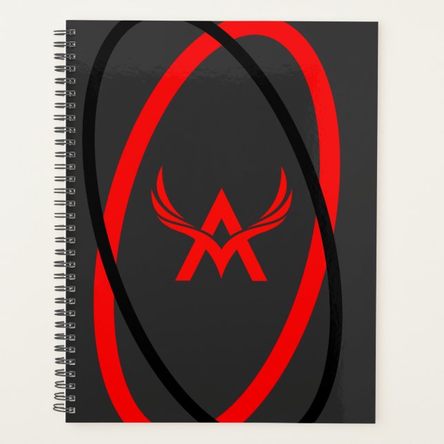 Attoni Dark Gray Red and Black Ellipticals Logo Planer (Vorderseite)