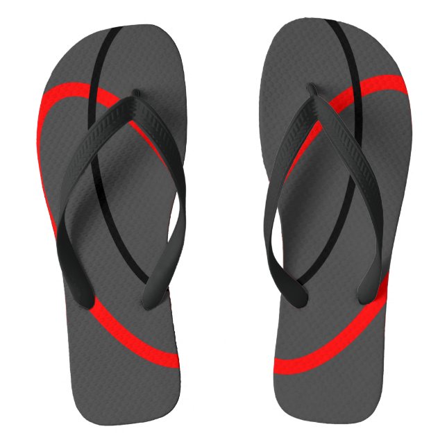 Attoni Dark Gray Red und Black Ellipticals Flip Flops (Fußbett)