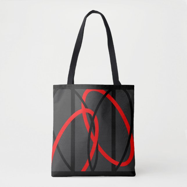 Attoni Dark Gray Red und Black Ellipticals Tasche (Vorderseite)