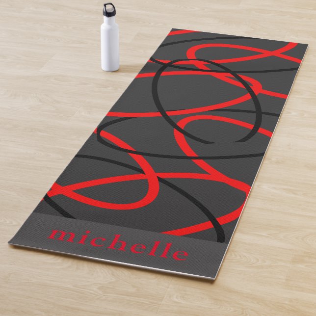 Attoni Namaste Reversible Red Black Elliptical Yogamatte (Beispiel)