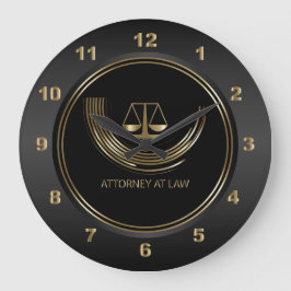 Attorney at Law - Black and Gold Große Wanduhr