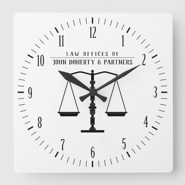 Attorney at Law | Law Office Quadratische Wanduhr (Vorderseite)
