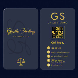 Attorney at Law Navy Blue Gold Visitenkarte