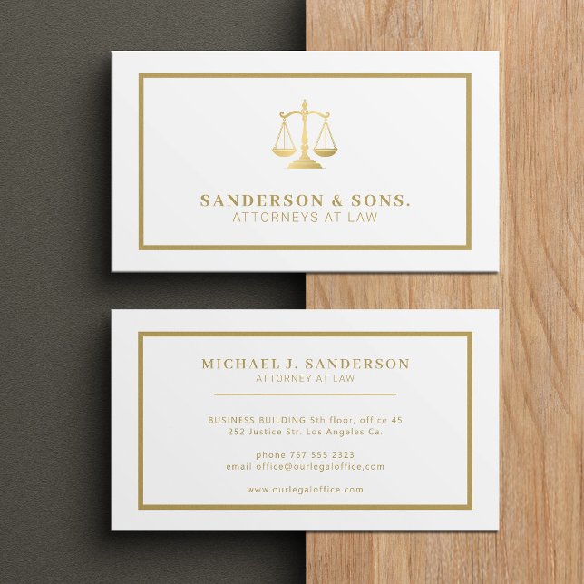 Attorney at law professional elegant gold  visitenkarte (Von Creator hochgeladen)