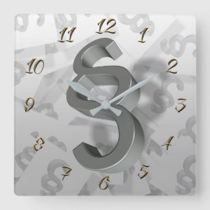 Attorney at law quadratische wanduhr