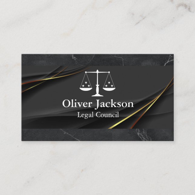 Attorney | Justice Scales | Law Visitenkarte (Vorderseite)