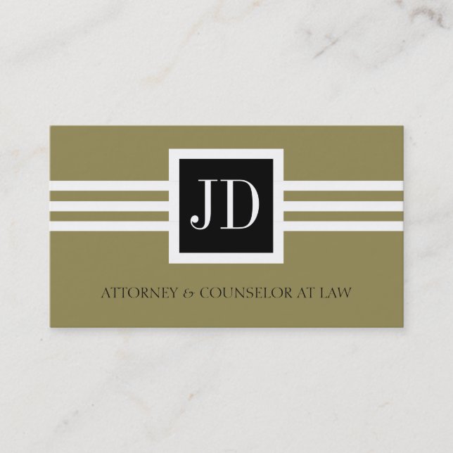 Attorney Lawyer Law Firm Monogram Gold Black Visitenkarte (Vorderseite)