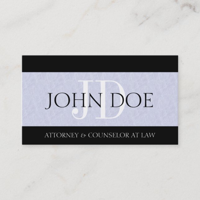 Attorney Lawyer Law Firm Monogram Light Blue Sky Visitenkarte (Vorderseite)