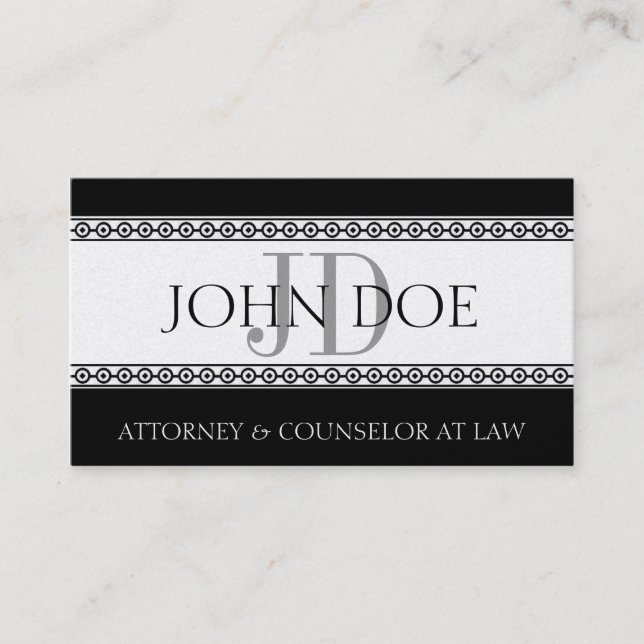 Attorney Lawyer Law Firm Monogram Platinum Diamond Visitenkarte (Vorderseite)