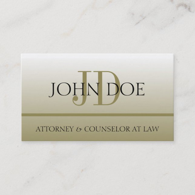 Attorney Lawyer Law Firm Office Monogram Gold Fade Visitenkarte (Vorderseite)