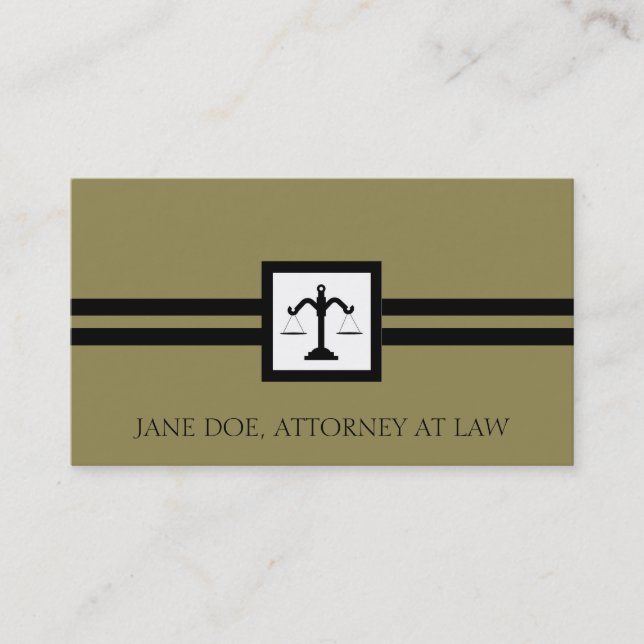 Attorney Lawyer Law Firm Office Scale Antique Gold Visitenkarte (Vorderseite)