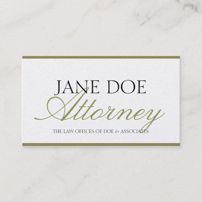 Attorney Lawyer Law Firm Script Gold Paper Visitenkarte (Vorderseite)