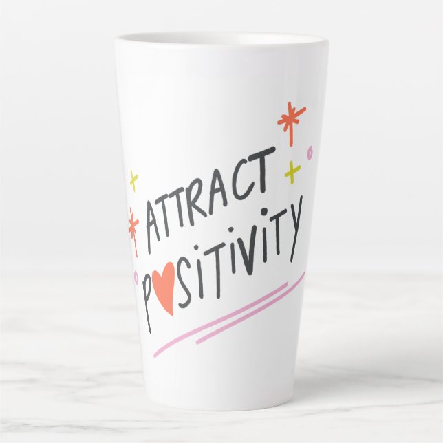 Attract Positivity Motivational Quote Coffee Mug (Devant)