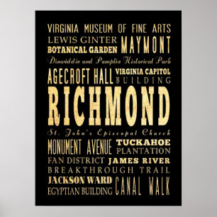 Attraktionen & berühmte Orte Richmond, Virginia Poster