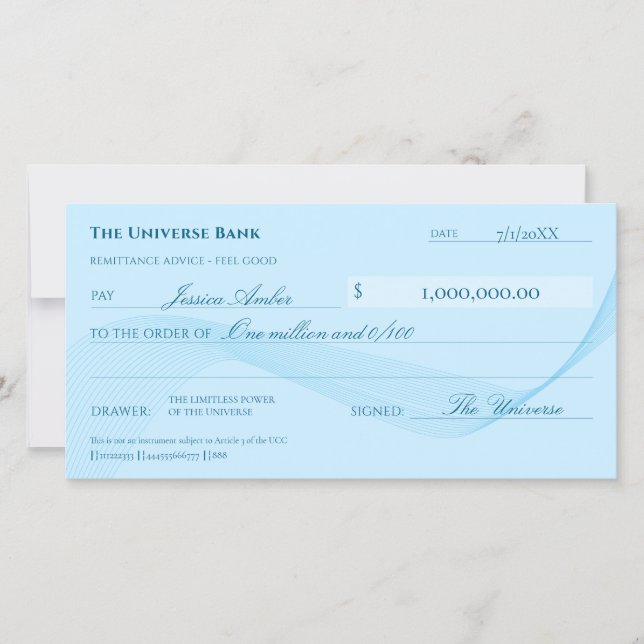 Attraktionsgesetz Eleganter Blauer Karo (Vorderseite)