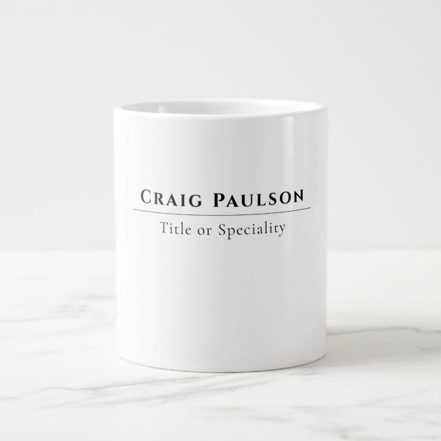 Attraktiv Einfach Beruflich Schlicht Minimalistisc Jumbo-Tasse (Vorderseite)