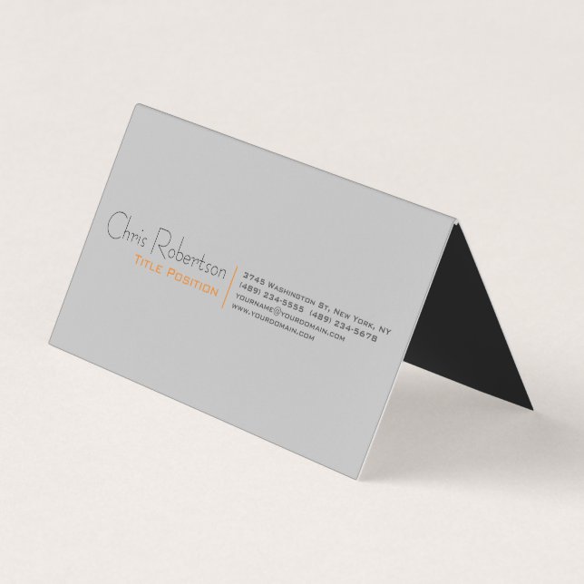 Attraktiv grau Minimalistisch, modern geflochten Visitenkarten (Vorderseite)