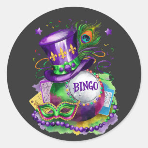 Attraktiv Mardi Gras Mix Bingo Kostüm Festivals Runder Aufkleber