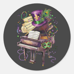 Attraktiv Mardi Gras Mix Piano Kostüm Festivals Runder Aufkleber