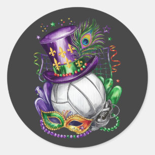 Attraktiv Mardi Gras Mix Volleyball Kostüm Festi Runder Aufkleber