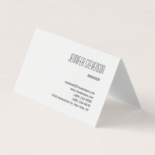 Attraktiv Schwarz-weiß Modernes Minimalistisches S Visitenkarten (Vorderseite)
