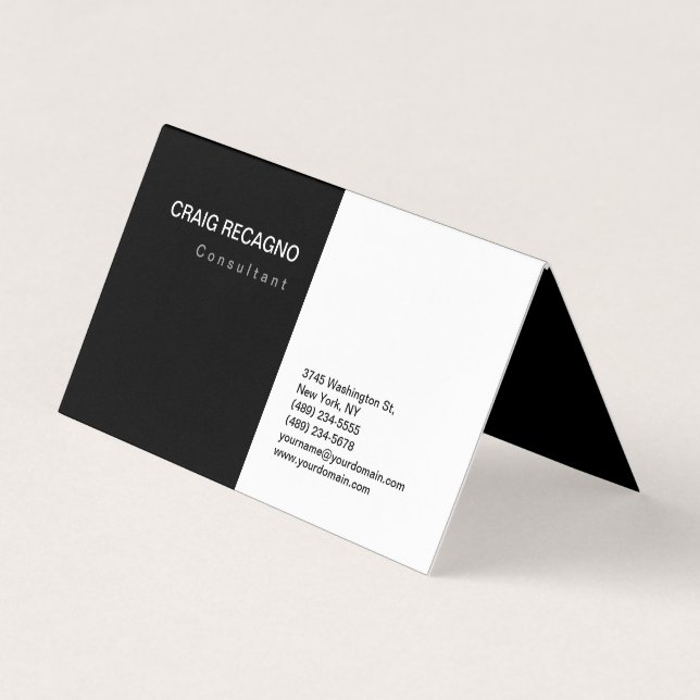 Attraktiv Schwarz-weiß Modernes Minimalistisches S Visitenkarten (Vorderseite)