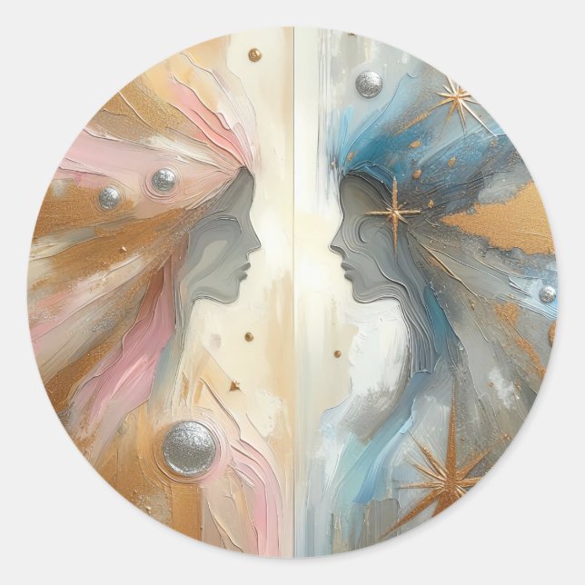 Attraktive Abstrakte Impressionismus Art Sticker (Vorderseite)