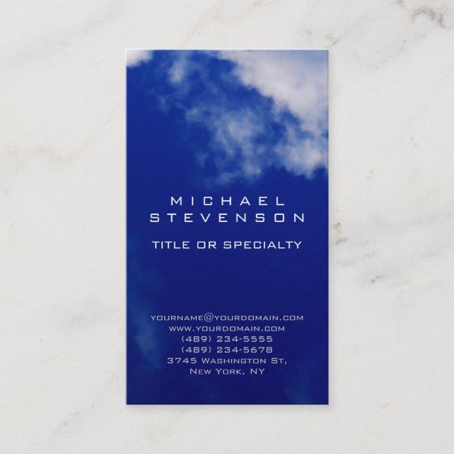 Attraktive Blue Sky White Clouds Business Card Visitenkarte (Vorderseite)