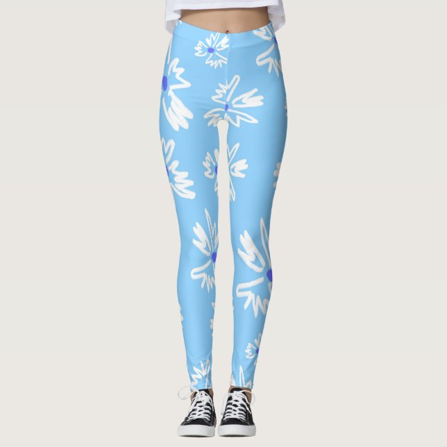 Attraktive Blumenblicke Gemusterte Leggings (Vorderseite)